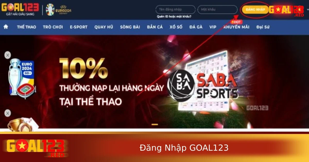 Cách để đăng nhập Goal123 hiện có