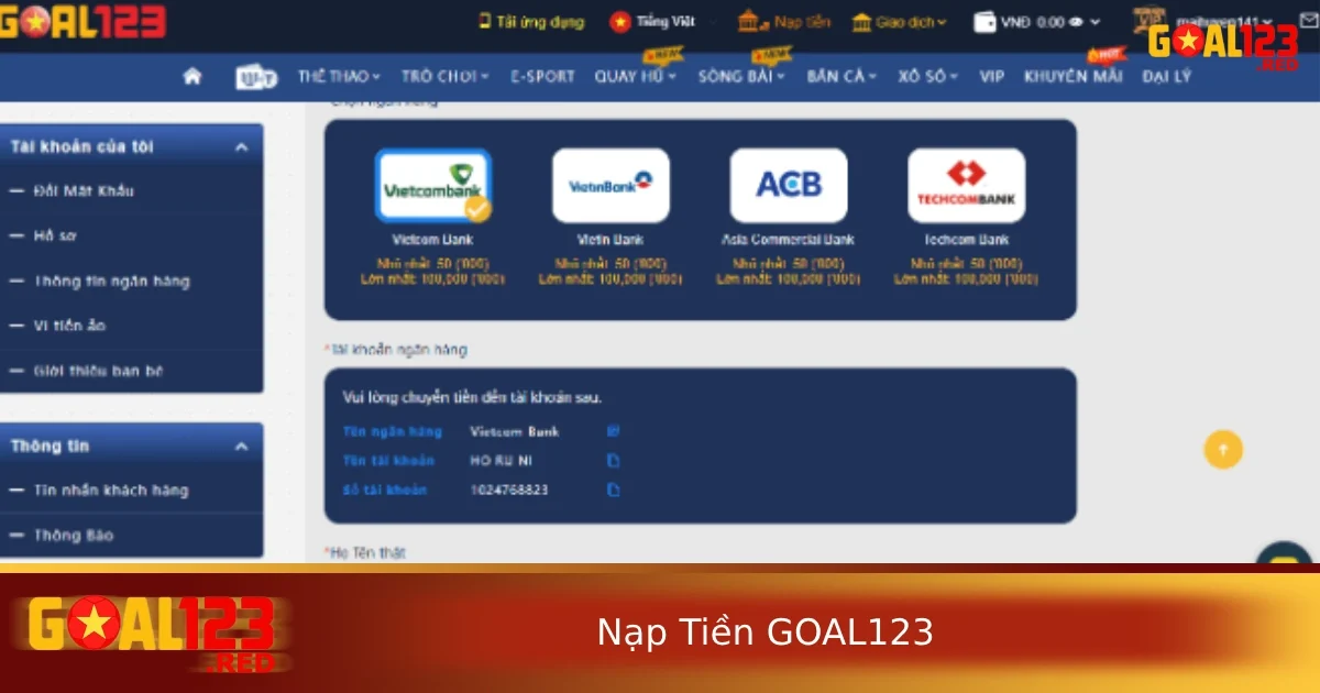 Chuyển khoản qua ngân hàng nhà cái hỗ trợ nhiều nhà cái lớn trong nước